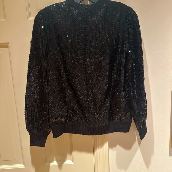ADOLFO BLACK SEQUIN SWEATER - Picture 2 of 4